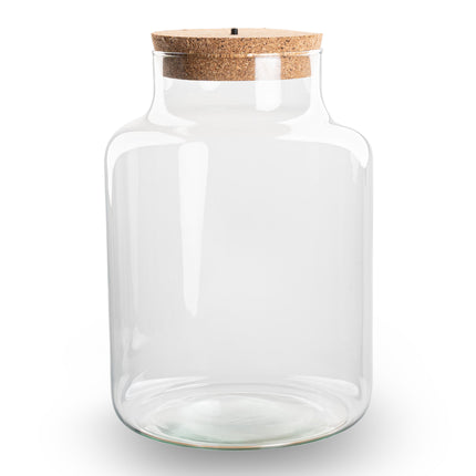 Terrarium fles ‘Little Milky’ - Incl. LED-kurk - Gesloten terrarium Ø 17 cm ↑ 25 cm