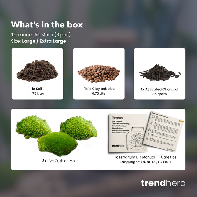 Terrarium Start- & navulpakket -  Maat L/XL - DIY
