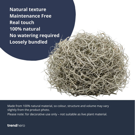 Gedroogd Tillandsia Mos – 1L – Alleen voor decoratief gebruik – Zak van 25 cm