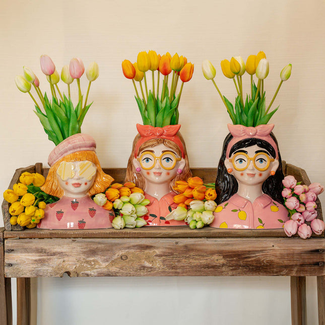 Tulpenboeket - Meerdere kleuren - 'Real Touch' Kunsttulpen - 10 stelen- 43 cm