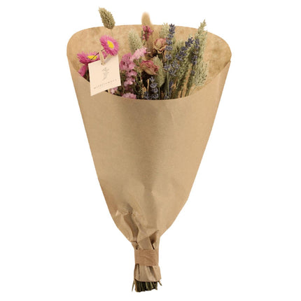Droogbloemen Veldboeket Roze - Ø 15 cm - ↑ 35 cm