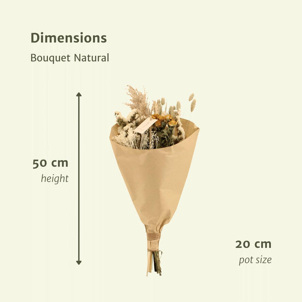 Droogbloemen Veldboeket Natuurlijk - Ø 20 cm - ↑ 50 cm