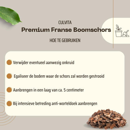 Culvita - Premium Franse Boomschors Bodemafdekker - Sierschors 30-40 mm - schors geschikt voor aanleg van wandelpaden - 40 liter