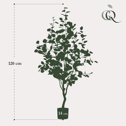 Kunstplant - Eucalyptus - Blauwe Gomboom - 140cm - 120 cm